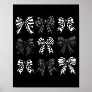 Checkered Bow Coquette Funny Gift Tee Women, Men  Poster