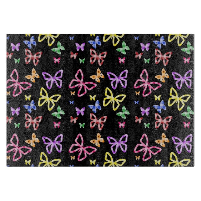 CHECKERED BUTTERFLIES CUTTING BOARD (Front)