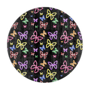 CHECKERED BUTTERFLIES CUTTING BOARD