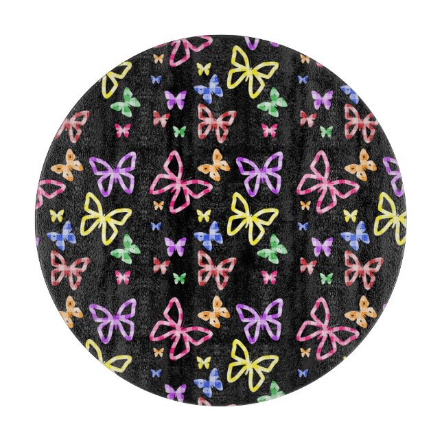 CHECKERED BUTTERFLIES CUTTING BOARD (Front)