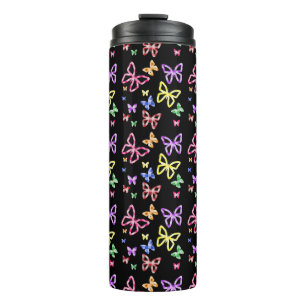 CHECKERED BUTTERFLIES THERMAL TUMBLER