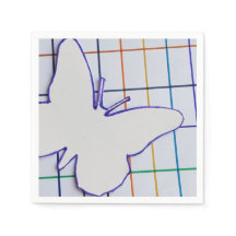 CHECKERED BUTTERFLY PAPER NAPKINS