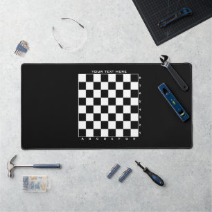 Checkered chess board custom color desk mat