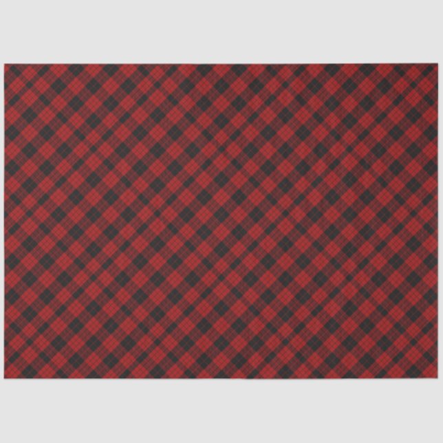 Checkered Christmas Red Buffalo Plaid Tissue Paper (Front)