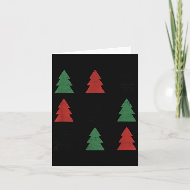 Checkered Christmas Tree Graphic Crewneck Swea Fun Card (Front)