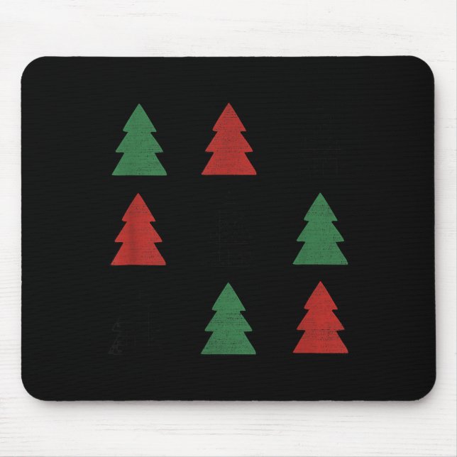 Checkered Christmas Tree Graphic Crewneck Swea Fun Mouse Mat (Front)