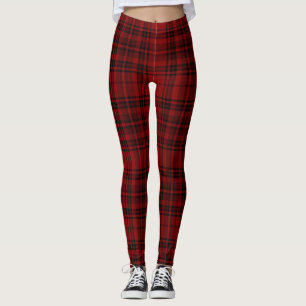 CHECKERED COUNTRY PLAID RED LEGGINGS