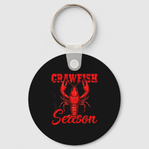 Checkered crawfish season crawfish boil lobster key ring
