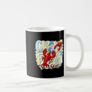 Checkered crawfish season funny louisiana seafood coffee mug