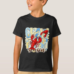 Checkered crawfish season funny louisiana seafood T-Shirt