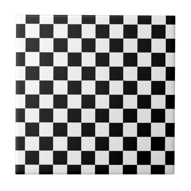Checkered Flag Racing Chess Checkers Chessboard Tile (Front)