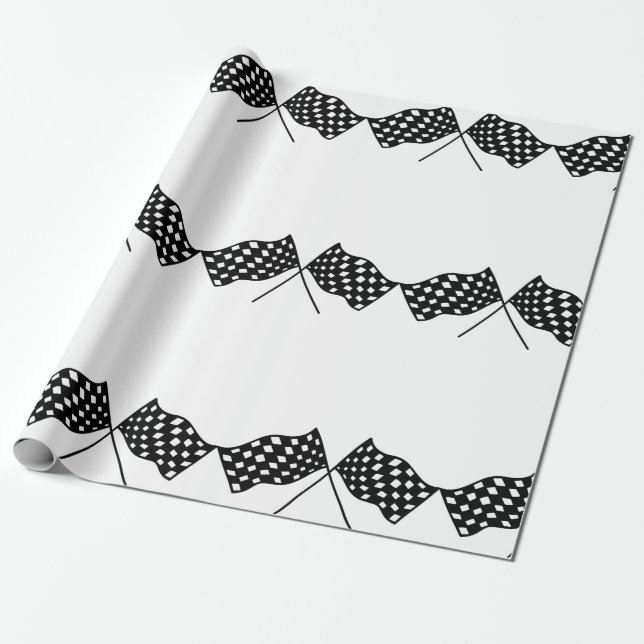 Checkered Flags Wrapping Paper (Unrolled)