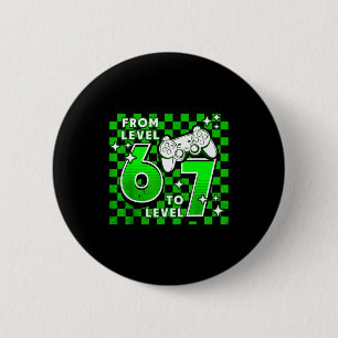 Checkered from level 6 to 7-7th birthday boy kids cm round badge