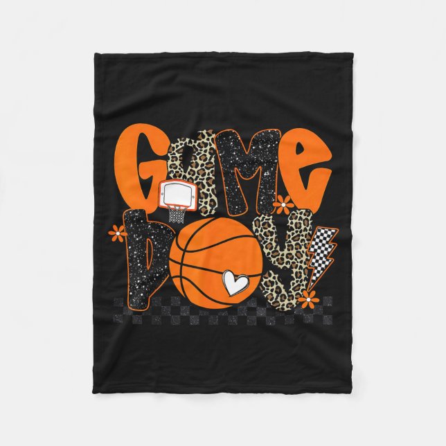 Checkered Game Day Basketball Srts Lover Men Women Fleece Blanket (Front)