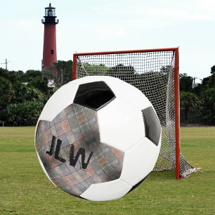 Checkered Gray Brick Soccer Ball