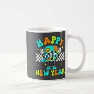 Checkered Happy New Year 2026 Disco Ball New Year  Coffee Mug