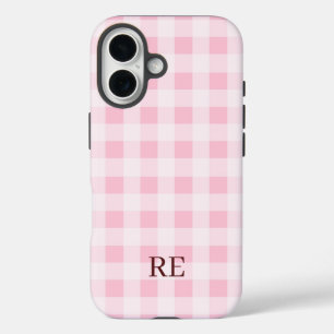 Checkered Initials Custom iPhone 16 Case