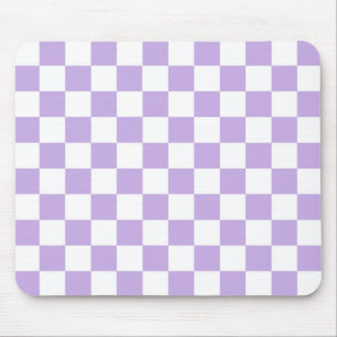 Checkered Lavender and White Mouse Mat