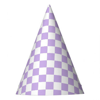 Checkered Lavender and White Party Hat