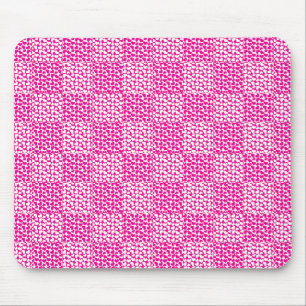 Checkered Love in Magenta and White Mouse Mat