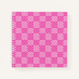 Checkered Love in Magenta and White Notebook