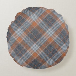 Checkered material tartan pattern textile texture round cushion