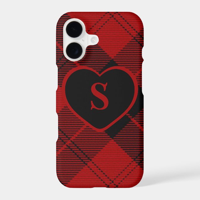 Checkered Monogram Christmas Red Buffalo Plaid (Back)
