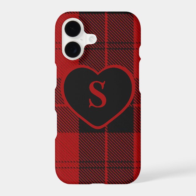 Checkered Monogram Christmas Red Buffalo Plaid (Back)