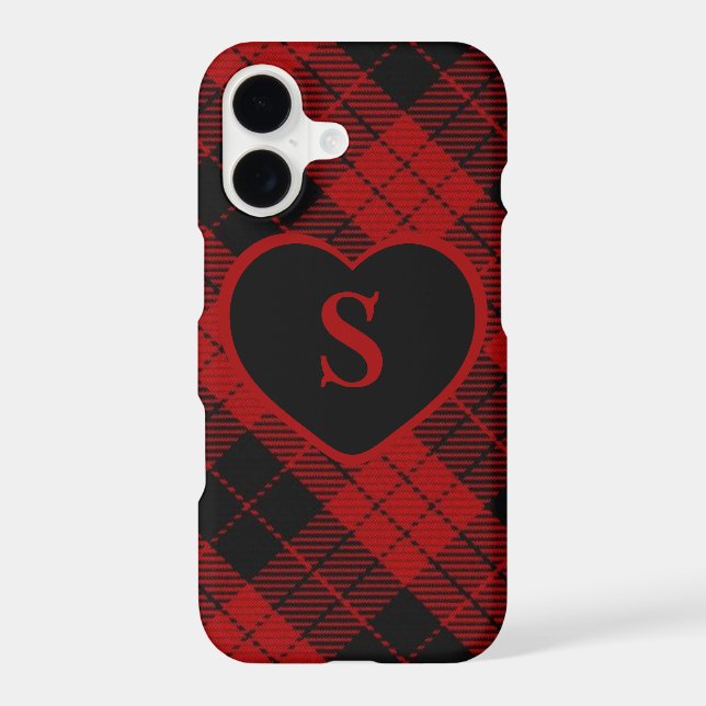 Checkered Monogram Christmas Red Buffalo Plaid (Back)