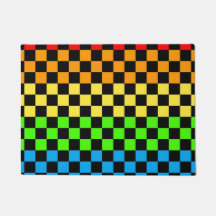 Checkered Multi-Color Doormat