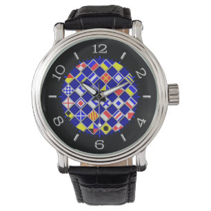 Checkered Nautical Flags Dial Watch