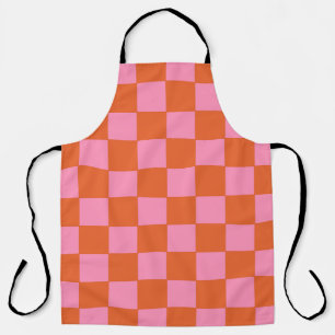 Checkered Orange and Pink  Apron