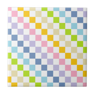 Checkered Pastel Rainbow Tile