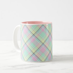 Checkered pattern of caramel colors. Two-Tone coffee mug
