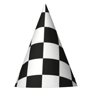 Checkered pattern party hat
