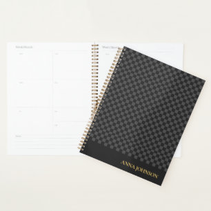 Checkered Pattern Personalized Name Planner