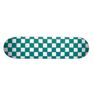 checkered pattern (teal) skateboard