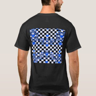 Checkered Pattern With Blue & Shapes T-Shirt