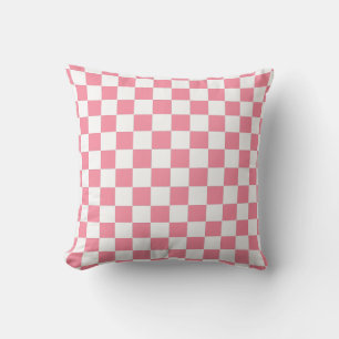 Checkered pink and White  Cushion