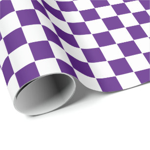 Checkered purple and White  Wrapping Paper