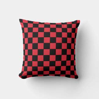 Checkered Red  and Black  Cushion