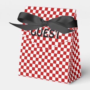 Checkered Red-white-Tent Style Favor Box