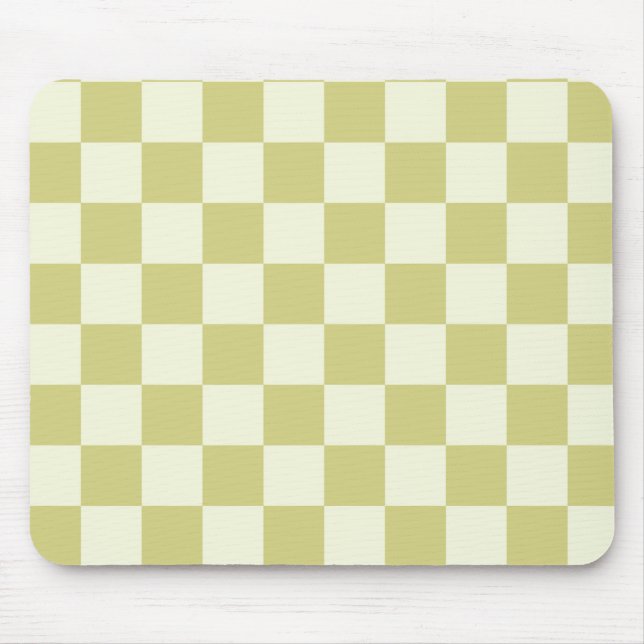 Checkered Sage Green Mouse Mat (Front)