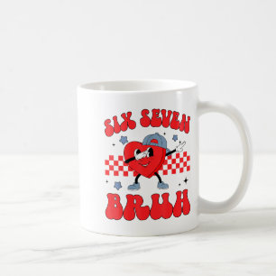 Checkered Six Seven Bruh Hearts 67 Valentines Day  Coffee Mug
