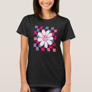 Checkered Smiling Happy Face Wavy Checkerboard Hip T-Shirt
