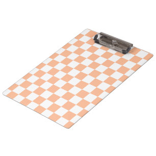 Checkered squares black and white geometric retro clipboard