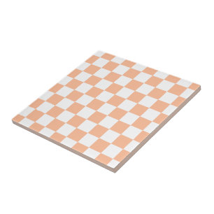 Checkered squares black and white geometric retro tile