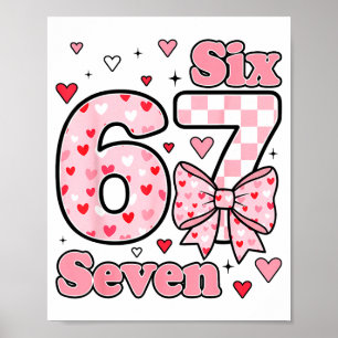 Checkered Valentine Cute Six Seven 6 7 Meme Teens Poster