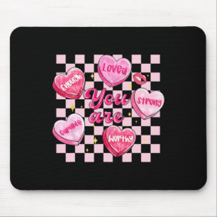 Checkered Valentine You Are Loved Worthy Enough Ca Mouse Mat