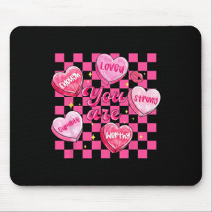 Checkered Valentine You Are Loved Worthy Enough Ca Mouse Mat